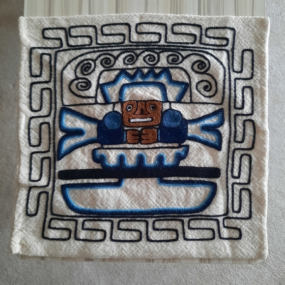 Vintage Hand Embroidered Tribal Throw Pillow Cover - Picture 3 of 9